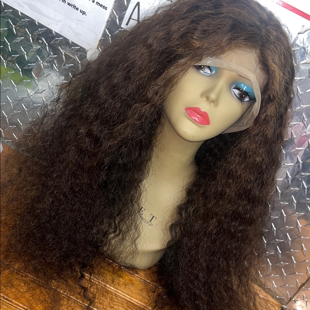 Brown Curly Lace Front Wig - Women Hair 100% human  hair